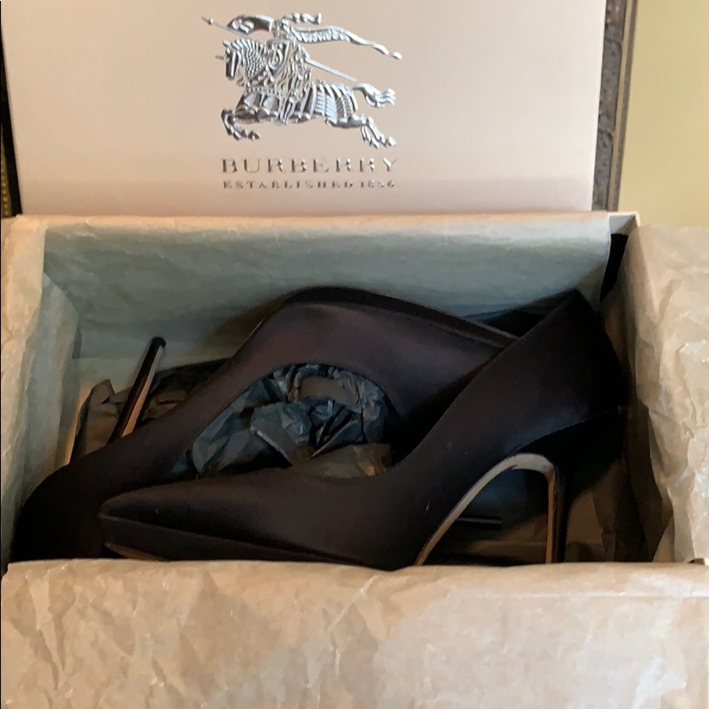 Burberry “Ottaway” Satin Heels
